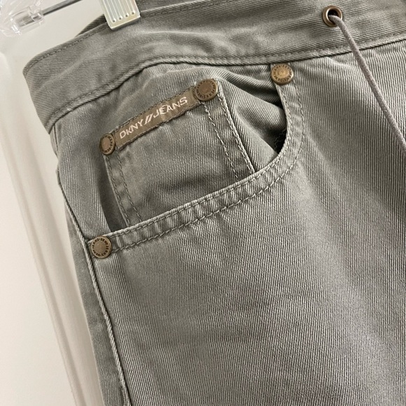 DKNY JEANS Women’s Khaki Cotton Zip Fly Drawstring Pants-Size 4 - Picture 7 of 9